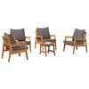 vidaXL Bistro Set with Cushion 5 pcs Brown Solid Acacia Wood