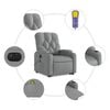 vidaXL Electric Stand up Massage Recliner Chair Light Grey Fabric