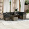 vidaXL 9 Piece Garden Sofa Set with Cushions Grey Poly Rattan