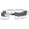 vidaXL 10 Piece Garden Lounge Set with Cushions Poly Rattan Dark Grey