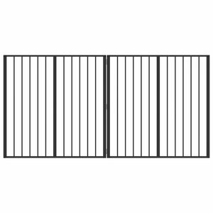 vidaXL Dog Gate 2 pcs Black 100 x 100 cm Galvanised Steel