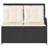 vidaXL Garden Bench with Cushion Black Poly rattan