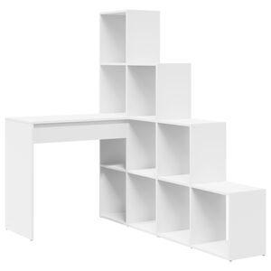 vidaXL Corner Desk White 101.5 x 149.5 x 149.5 cm Engineered Wood