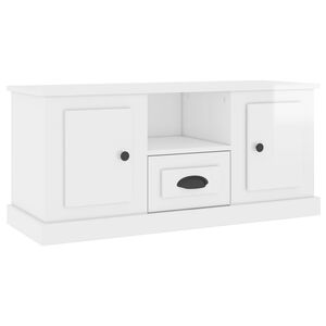 vidaXL TV Cabinet High Gloss White 100x35.5x45 cm Engineered Wood
