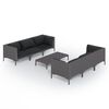 vidaXL 7 Piece Garden Lounge Set with Cushions Poly Rattan Dark Grey