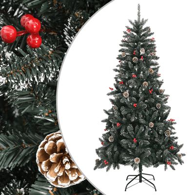 vidaXL Artificial Christmas Tree with Stand Green 210 cm PVC