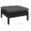 vidaXL 10 Piece Garden Lounge Set with Cushions Black Pinewood