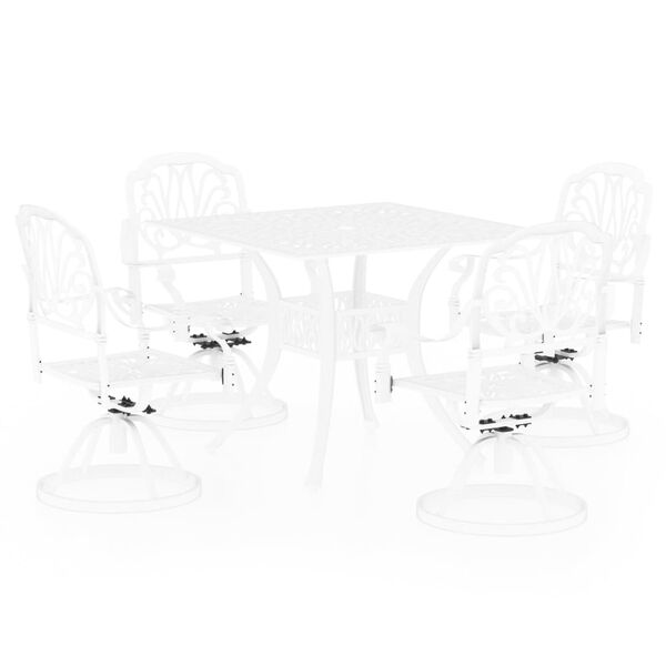 vidaXL 5 Piece Bistro Set Cast Aluminium White