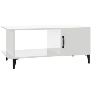 vidaXL Coffee Table | High gloss white | Engineered wood | 90 x 50 x 40 cm