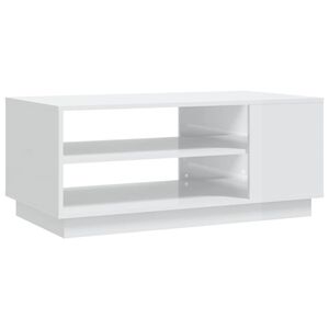 vidaXL Coffee Table High Gloss White 102x55x43 cm Engineered Wood