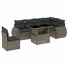 vidaXL 7 Piece Garden Sofa Set with Cushions Grey Poly Rattan