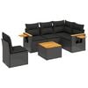 vidaXL Patio Sofa Set 6-Seaters Black