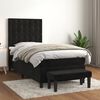 vidaXL Box Spring Bed with Mattress Black 106x203 cm King Single Size Velvet
