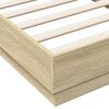 vidaXL Bed Frame without Mattress with LED Lights Sonoma Oak 90x190 cm Single