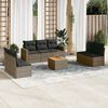 vidaXL 8 Piece Garden Sofa Set with Cushions Grey Poly Rattan