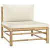 vidaXL 6 Piece Garden Lounge Set with Cream White Cushions Bamboo