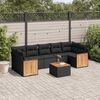 vidaXL 8 Piece Garden Sofa Set with Cushions Black Poly Rattan