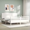 vidaXL Bed Frame without Mattress White Super King Size Solid Wood