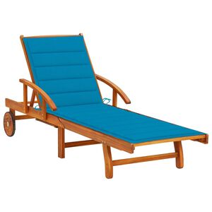 vidaXL Garden Sun Lounger with Cushion Solid Wood Acacia