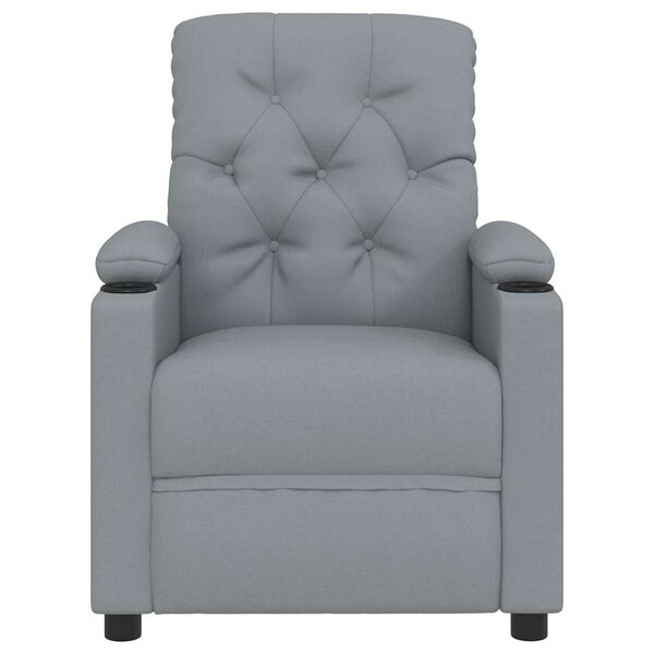 vidaXL Massage Recliner Chair Light Grey Fabric