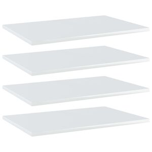vidaXL Bookshelf Boards 4 pcs High Gloss White 60x40x1,5 cm Engineered Wood