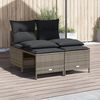 vidaXL 4 Piece Garden Sofa Set with Cushions Grey Poly Rattan