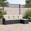 vidaXL 5 Piece Garden Sofa Set with Cushions Black Poly Rattan