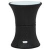 vidaXL Garden Side Table | Black | Poly rattan, tempered glass | Medium