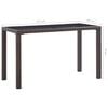 vidaXL Garden Table Brown 123x60x74 cm Poly Rattan