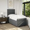 vidaXL Box Spring Bed with Mattress Dark Grey King Single Fabric