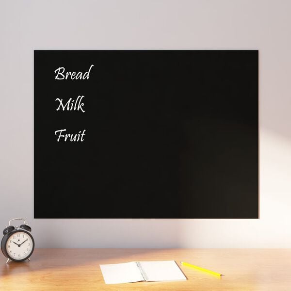 vidaXL Wall-mounted Magnetic Board Black 80x60 cm&nbsp;Tempered Glass