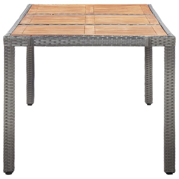 vidaXL 9 Piece Outdoor Dining Set with Cushions Poly Rattan Grey