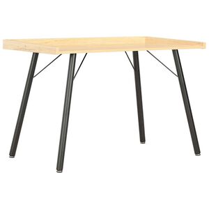 vidaXL Desk | Black and Oak | Engineered Wood and Powder-Coated Steel | Compact