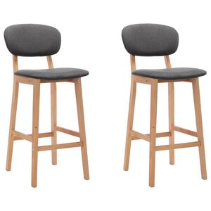 vidaXL Bar Stools 2 pcs Dark Grey Fabric
