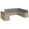 vidaXL 9 Piece Garden Sofa Set with Cushions Beige Poly Rattan