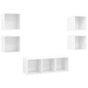 vidaXL 5 Piece TV Cabinet Set High Gloss White Engineered Wood