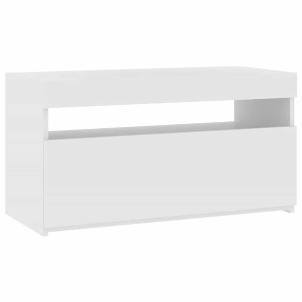 vidaXL TV Cabinet with LED Lights White 75x35x40 cm
