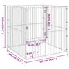 vidaXL Dog Playpen 4 Panel Black Galvanised Steel