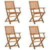 vidaXL Folding Chairs 4 pcs Solid Acacia Wood