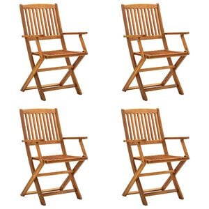 vidaXL Folding Chairs 4 pcs Solid Acacia Wood