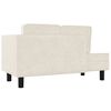 vidaXL Chaise Lounge with Cushions and Bolster Cream Velvet
