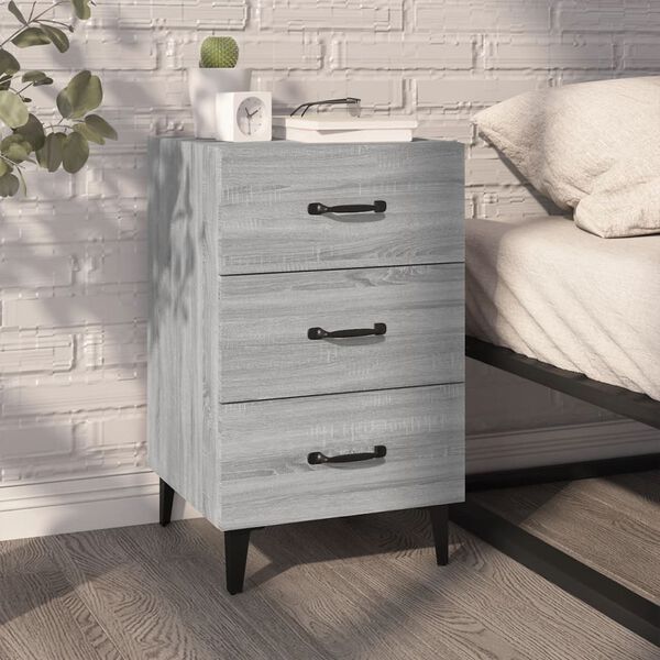 vidaXL Bedside Cabinet Grey Sonoma 40x40x66 cm Engineered Wood