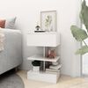 vidaXL Bedside Cabinets 2 pcs High Gloss White 40x35x65 cm
