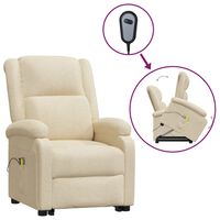 vidaXL Stand up Massage Chair Cream Fabric
