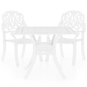 vidaXL 3 Piece Bistro Set Cast Aluminium White