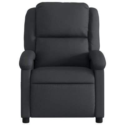 vidaXL Electric Massage Recliner Chair Black Real Leather