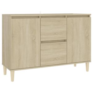 vidaXL Sideboard | Sonoma Oak | Engineered Wood, Solid Eucalyptus Wood | Medium