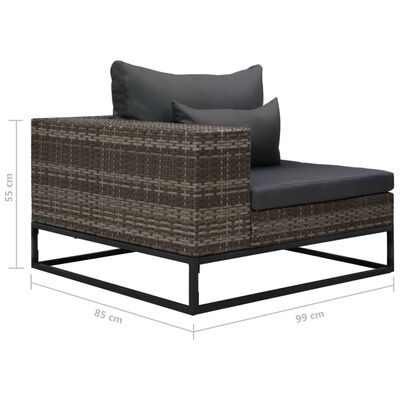 vidaXL 2 Piece Garden Sofa Set with Cushions Poly Rattan Grey