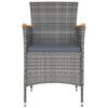 vidaXL 5 Piece Outdoor Dining Set with Cushions Poly Rattan Grey