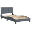 vidaXL Bed Frame with LED without Mattress "Hanko" Dark Grey 107x203 cm King Single Velvet